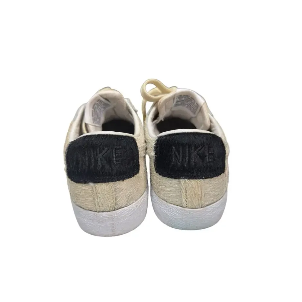 Nike SB Blazer‎ Bearbrick Pony Hair Cream Sneakers Mens 7.5 Womens 9